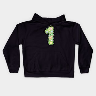 "1" Floral Letter Number Kids Hoodie